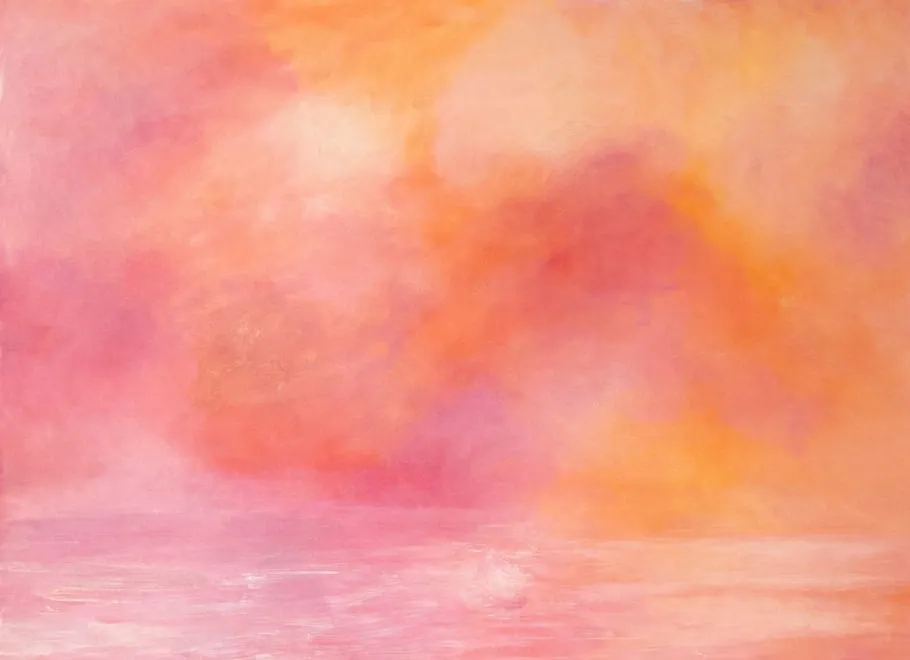 Boundless Sunset — orange and pink light spreading across open sky