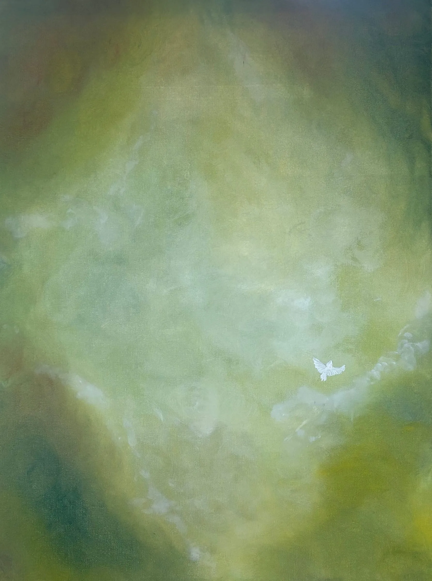 Verdant Ascent — a tall green landscape rising through layered foliage